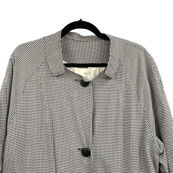 VTG Swing Coat M Gingham Check Mod 60s Rockabilly Retro Career Church Preppy USA - Picture 4 of 16